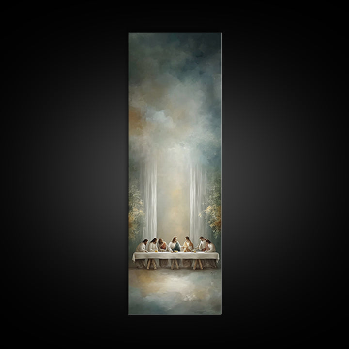 Heavenly Table Grace – Framed Canvas Print – Christian Wall Art – Jesus Painting – Tall Skinny Art Print – Christian Art Canvas – Christian