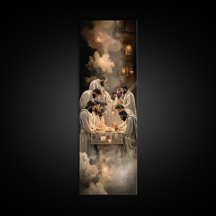 Sacred Last Supper – Framed Canvas Print – Christian Wall Art – Jesus Painting – Christian Art Canvas – Christmas Art – Large Christian Pai