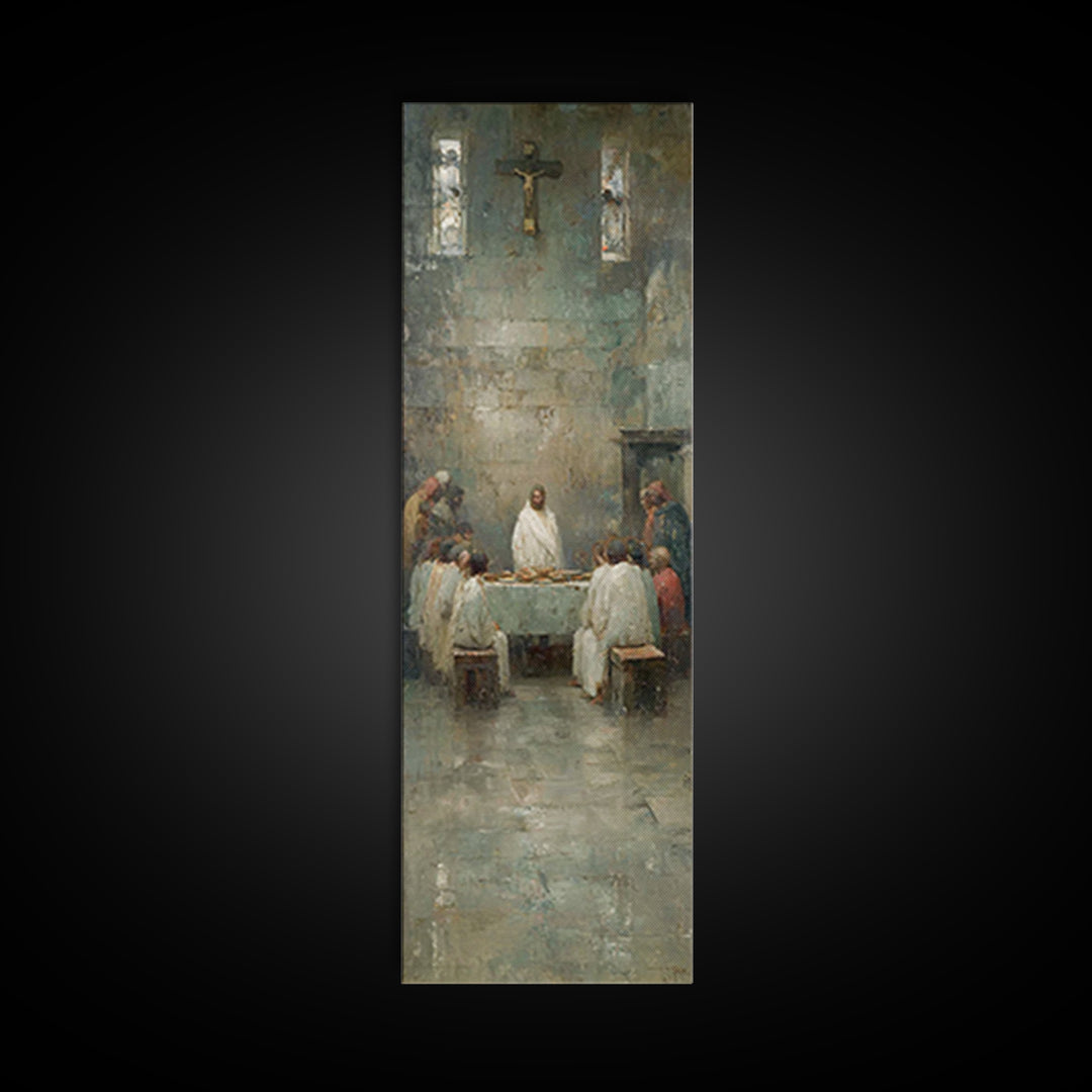 Sanctuary Gathering – Framed Canvas Print – Christian Wall Art – Vintage Christian Painting – Christian Art Canvas – Jesus Painting – Chris