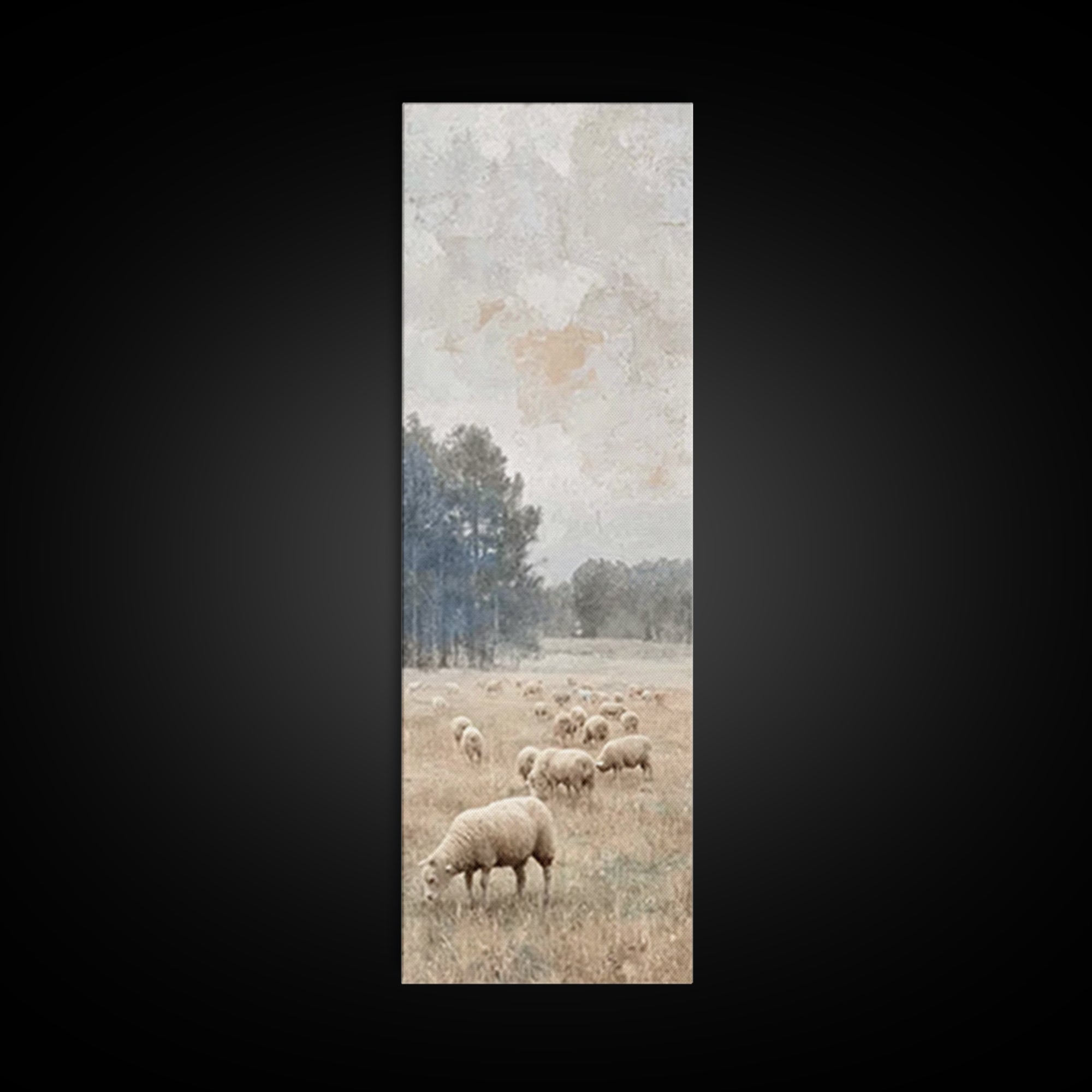 Autumn Meadow Flock – Framed Canvas Print – Christian Wall Art – Christian Art Canvas – Pastoral Christian Art – Modern Christian Art – Chr