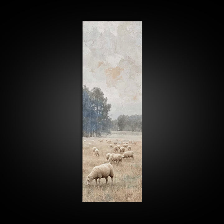 Autumn Meadow Flock – Framed Canvas Print – Christian Wall Art – Christian Art Canvas – Pastoral Christian Art – Modern Christian Art – Chr