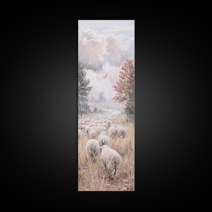 Heavenly Pasture Sky – Framed Canvas Print – Christian Art Canvas – Christian Wall Art – Moody Christian Art – Christmas Art – Pastoral Sce