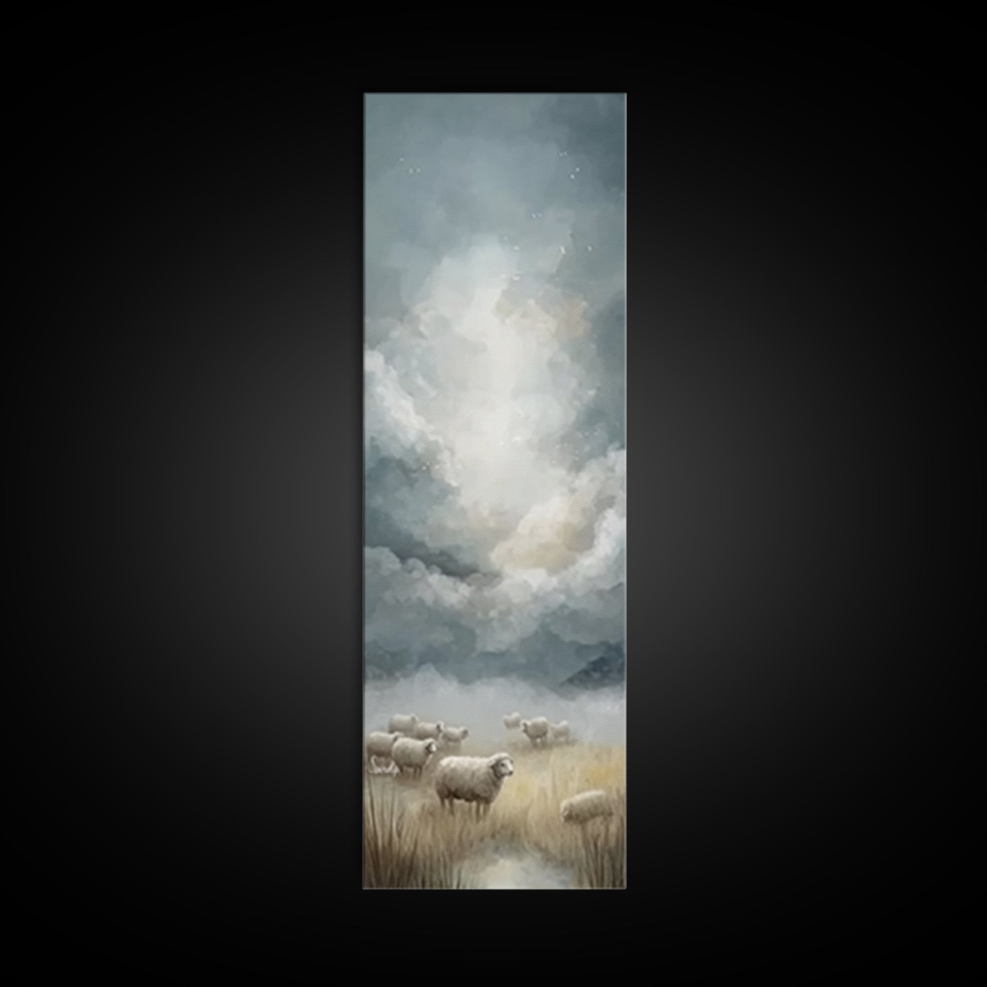 Shepherd’s Quiet Field – Framed Canvas Print – Christian Wall Art – Christian Art Canvas – Pastoral Christian Art – Vintage Christian Art –