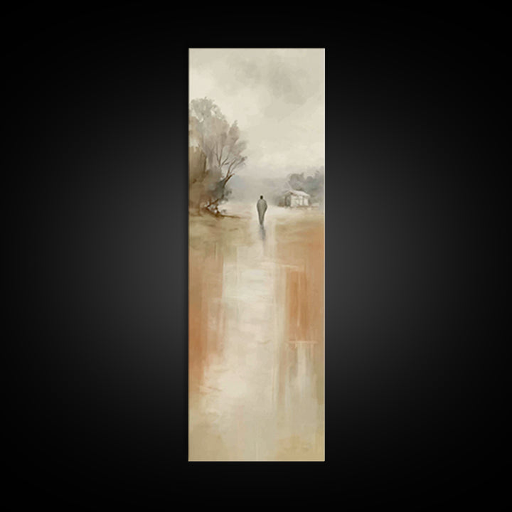 Soft Morning Walk – Framed Canvas Print – Skinny Art – Christian Art Canvas – Minimalist Christian Art – Christian Wall Art – Christmas Art