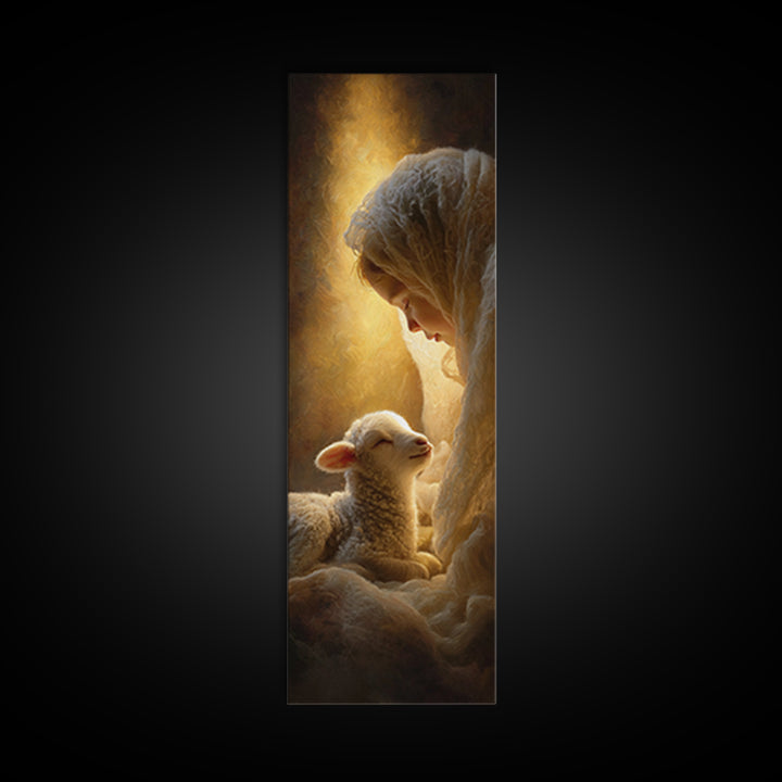 Radiant Mercy | Framed Canvas Print | Skinny Art | Christian Wall Art | Christian Christmas Art | Jesus Painting | Christian Art Gift