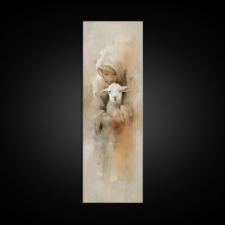 Warm Refuge – Framed Canvas Print – Skinny Art – Christian Wall Art – Jesus Painting – Christmas Art – Christian Art Canvas