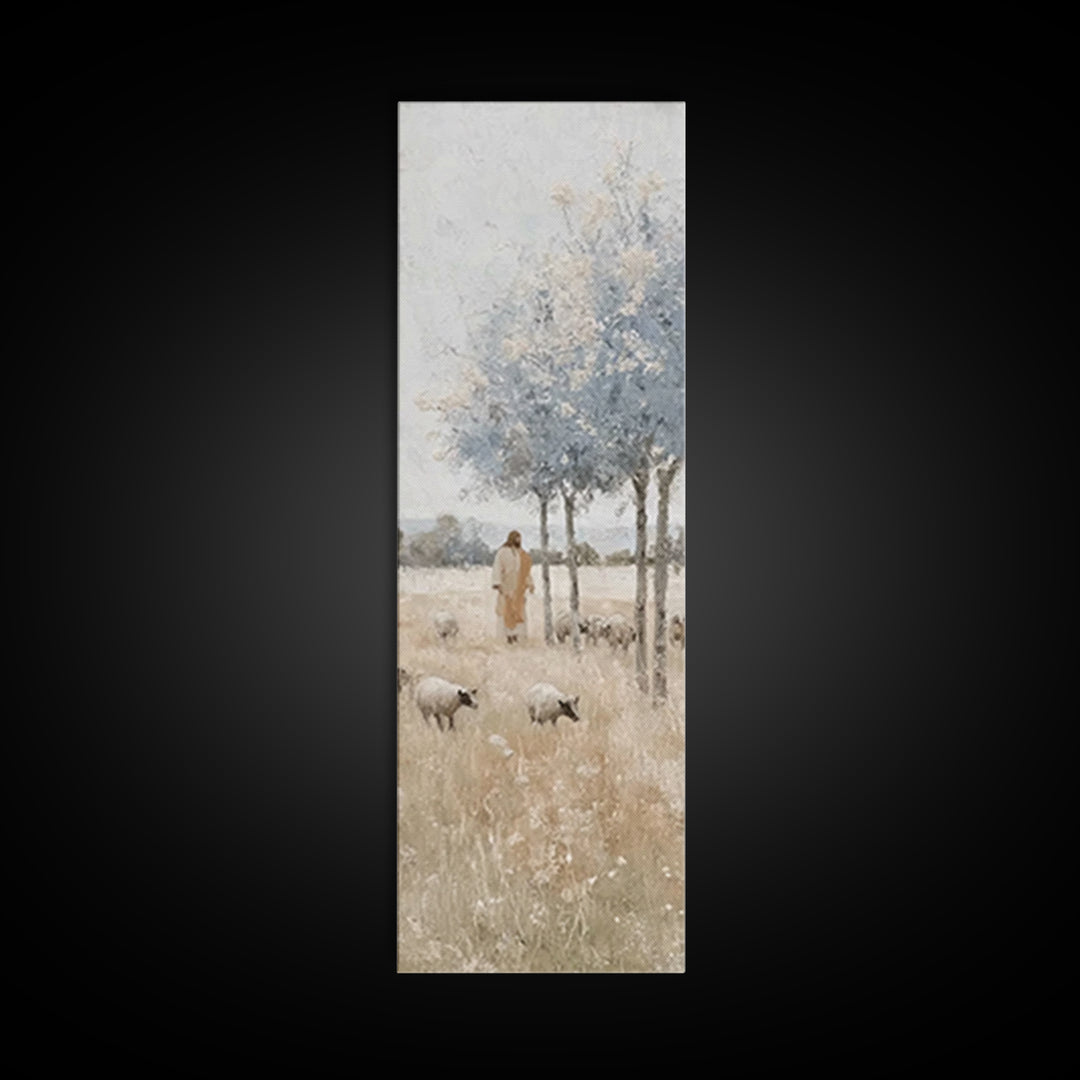 Blossoms Of Mercy – Framed Canvas Print – Christian Wall Art – Jesus Painting – Narrow Art – Christian Art Canvas – Christmas Art