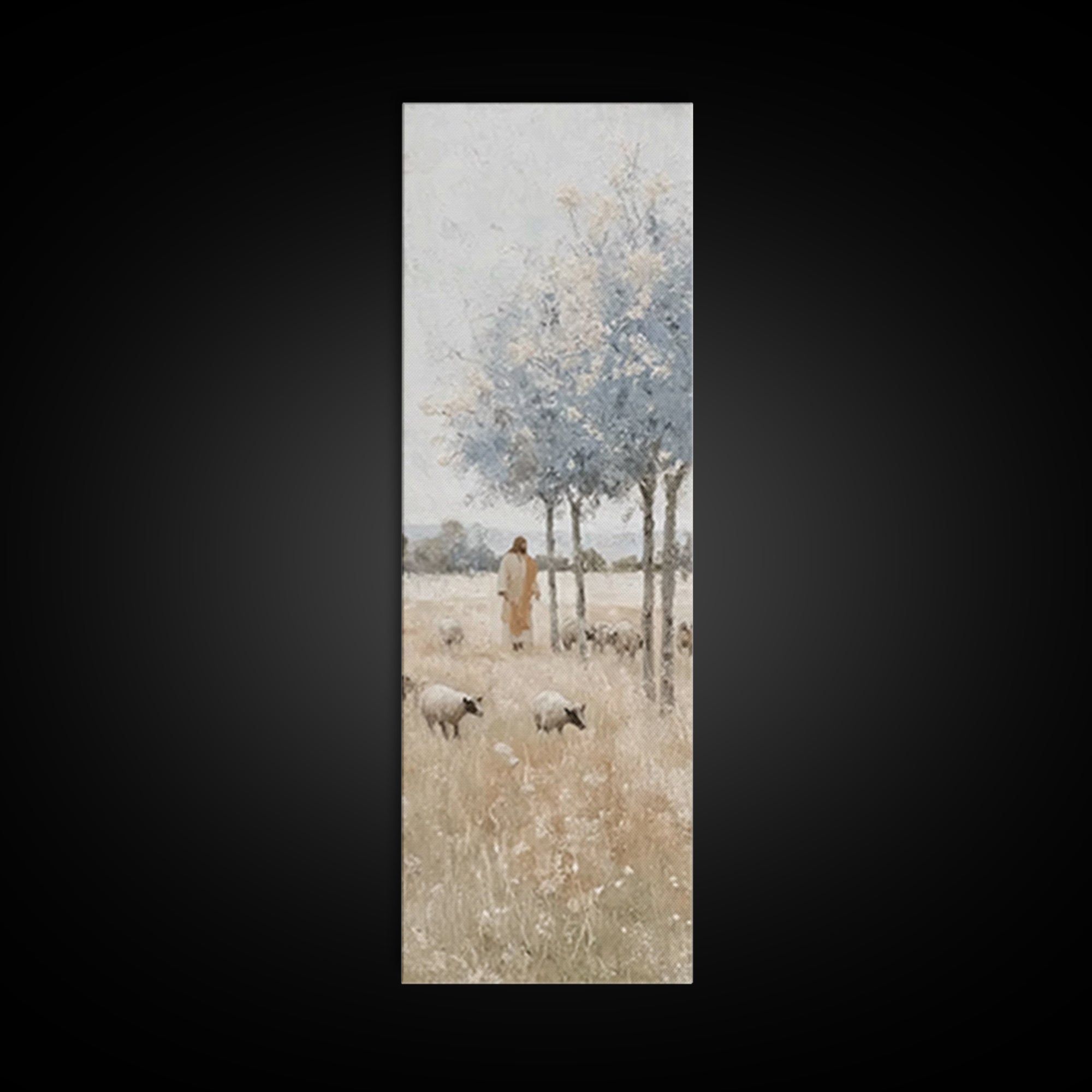 Blossoms Of Mercy – Framed Canvas Print – Christian Wall Art – Jesus Painting – Narrow Art – Christian Art Canvas – Christmas Art