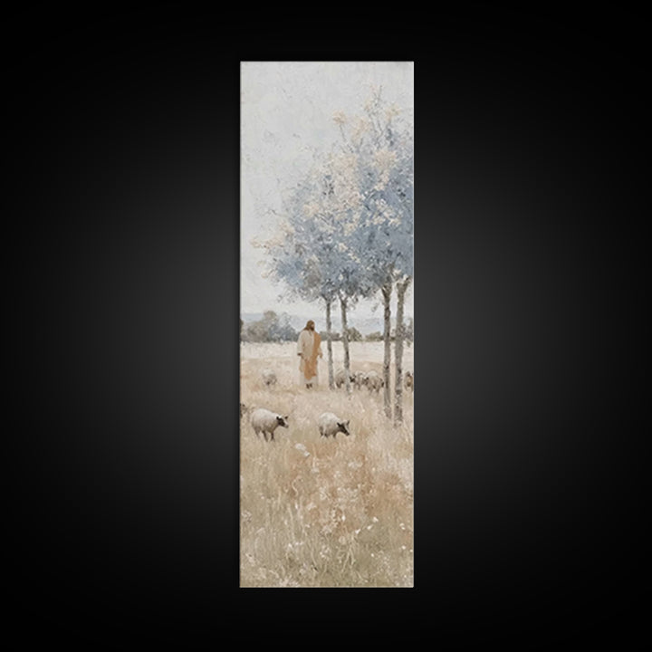 Blossoms Of Mercy – Framed Canvas Print – Christian Wall Art – Jesus Painting – Narrow Art – Christian Art Canvas – Christmas Art