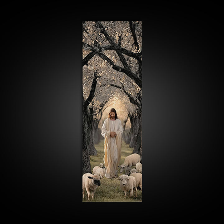 Garden Of Peace – Framed Canvas Print – Christian Art Canvas – Jesus Painting – Tall Narrow Wall Art – Christian Wall Art – Christmas Art