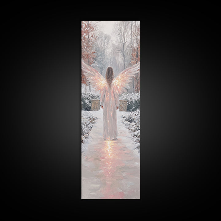 Wings Of Dawn | Framed Canvas Print | Christian Art Canvas | Christian Wall Art | Christmas Art | Narrow Art | Christian Christmas