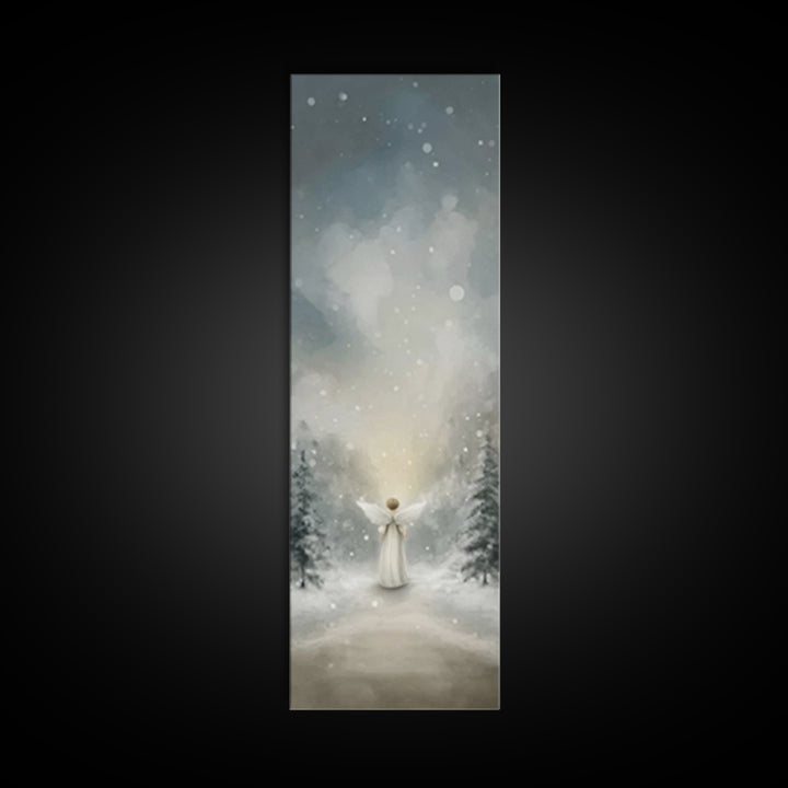 Heaven’s Gentle Glow – Framed Canvas Print – Christian Wall Art – Christmas Art – Christian Art Canvas – Tall Narrow Wall Art – Christian C