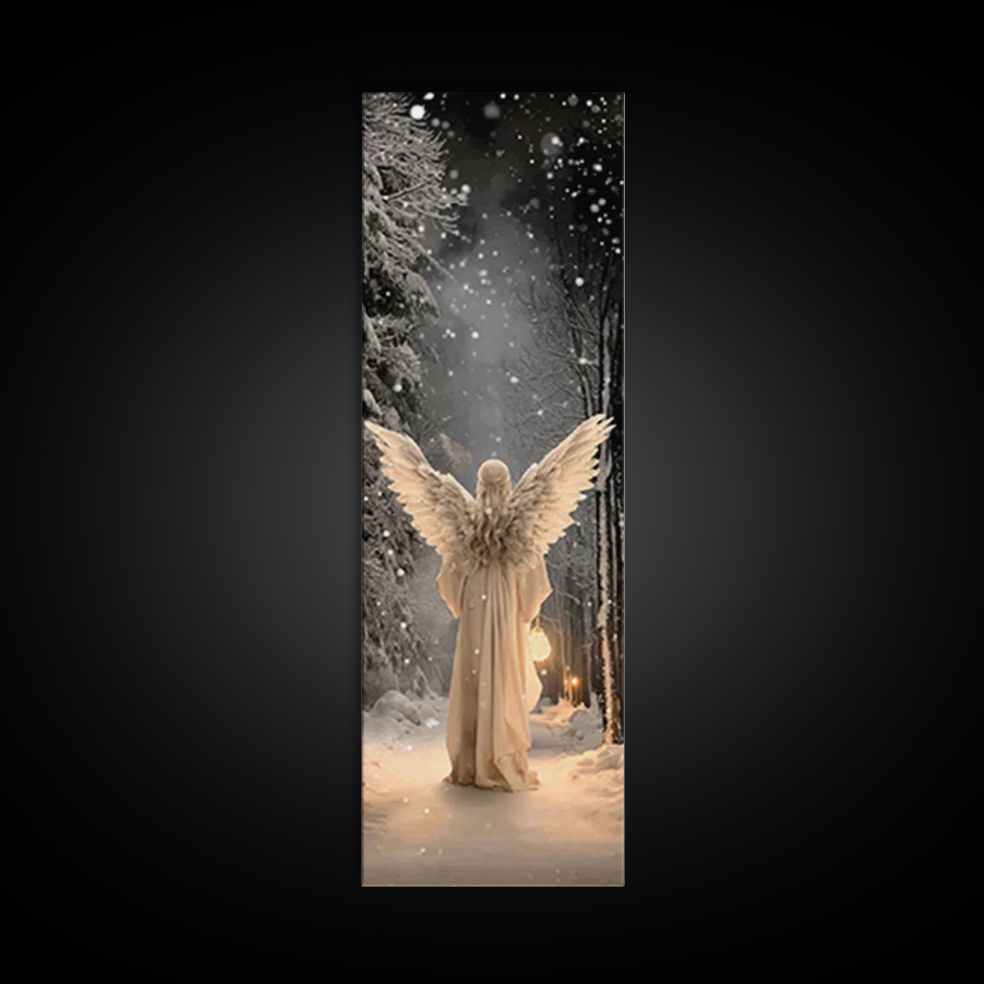 Silent Winter Hope, Framed Canvas Print, Christian Art Canvas, Christian Wall Art, Skinny Art, Christmas Art, Christian Christmas Decor