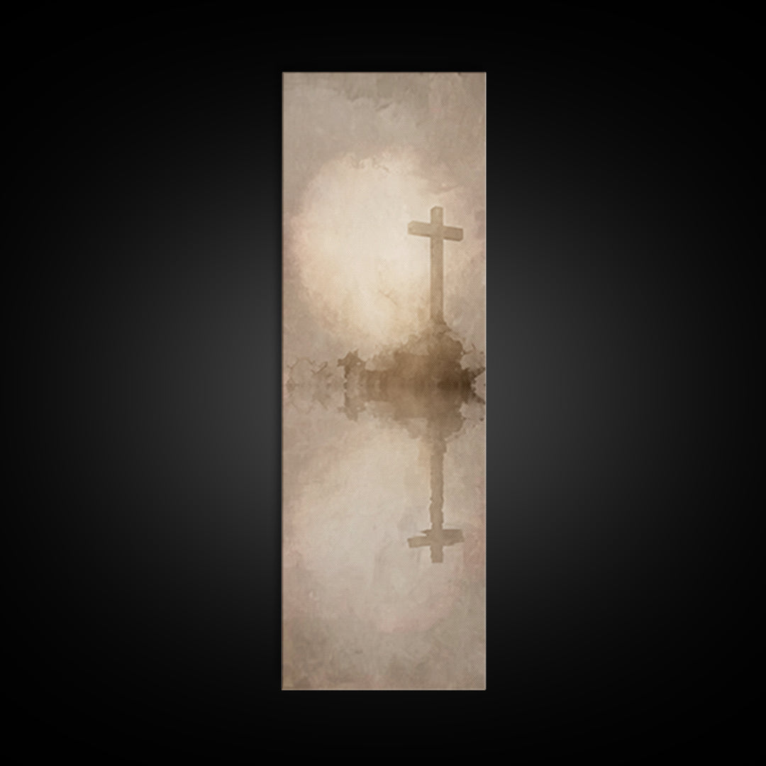 Rise Of Salvation, Framed Canvas Print, Christian Wall Art, Christian Art Canvas, Narrow Art, Minimalist Christian Art, Christmas Art