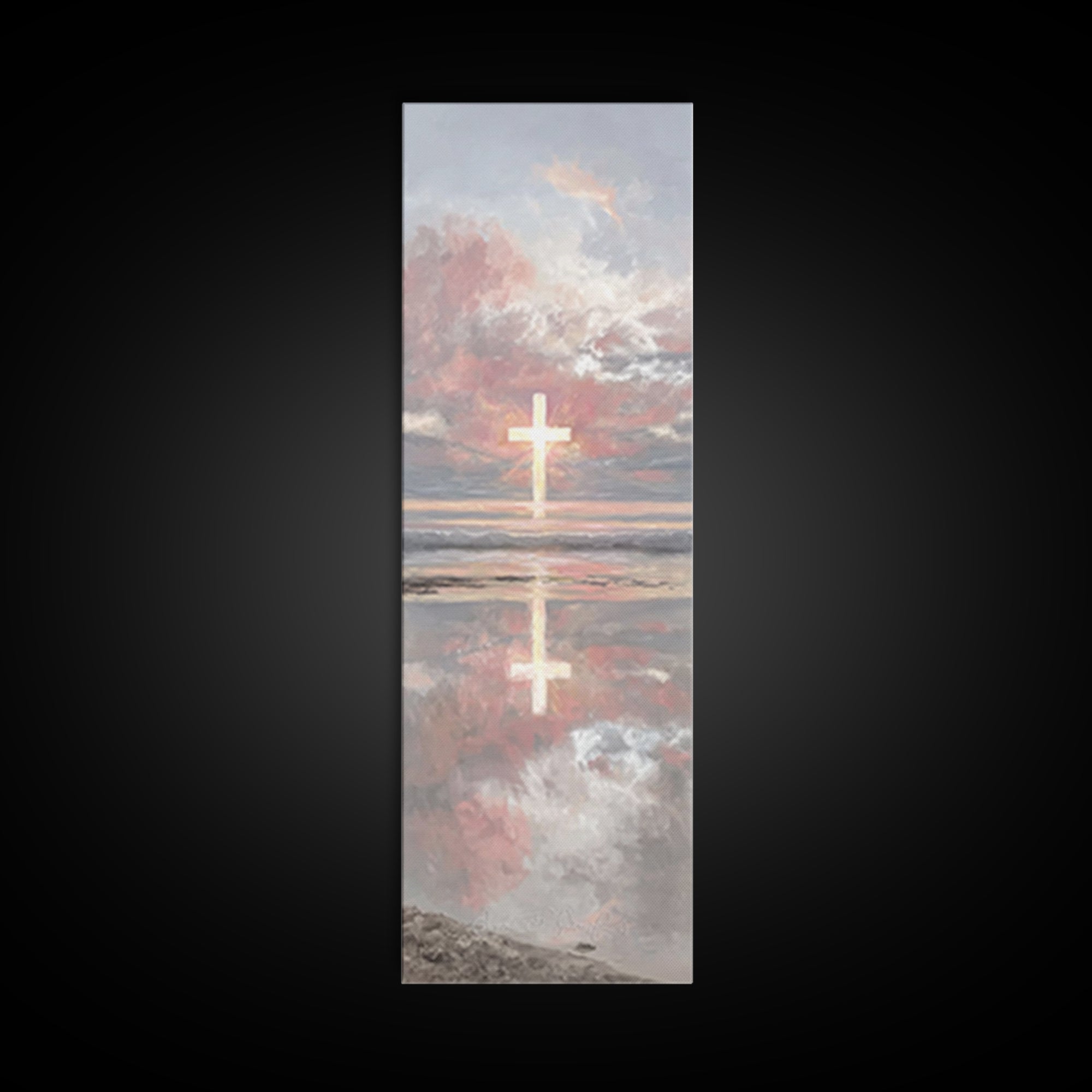 Radiant Eternal Hope | Framed Canvas Print | Christian Art Canvas | Christian Wall Art | Tall Narrow Wall Art | Christian Christmas Art