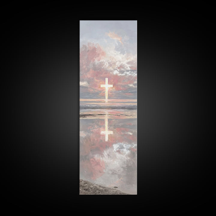 Radiant Eternal Hope | Framed Canvas Print | Christian Art Canvas | Christian Wall Art | Tall Narrow Wall Art | Christian Christmas Art