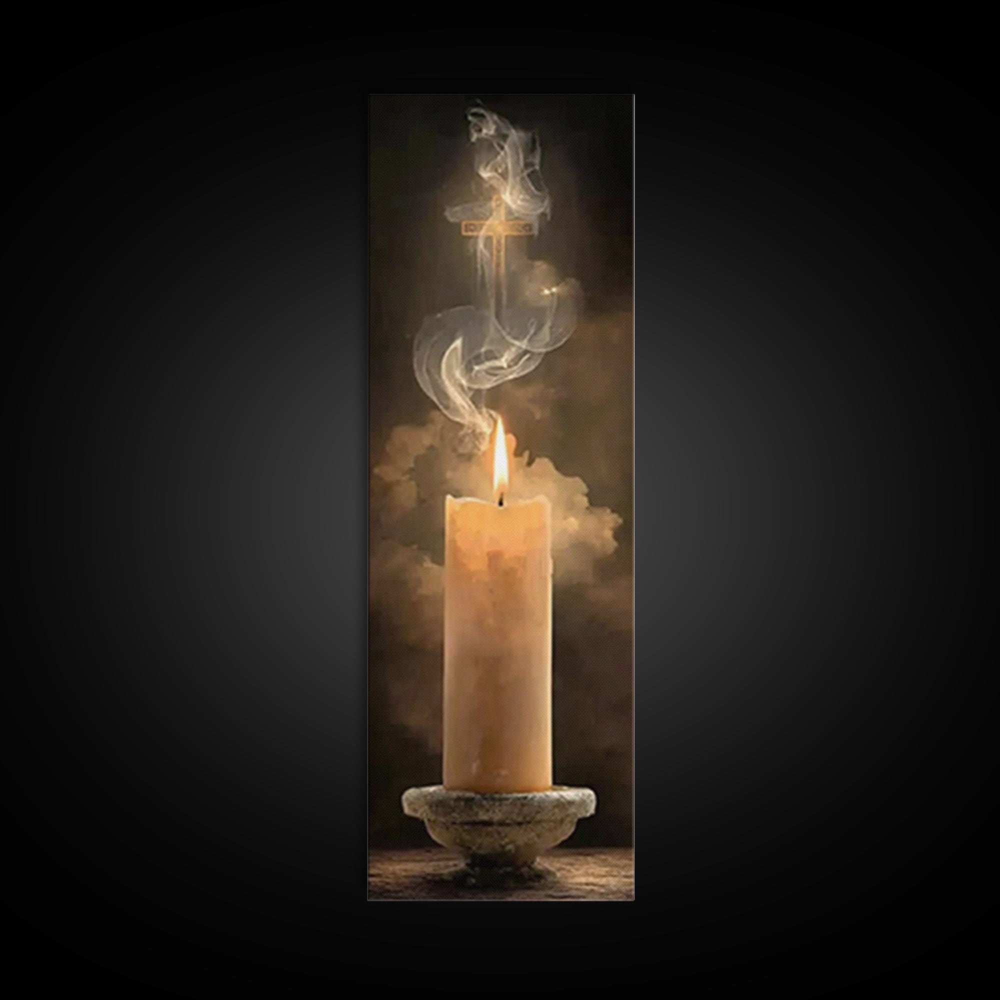 Holy Ember Glow – Framed Canvas Print – Christian Art Canvas – Tall Skinny Art Print – Christian Wall Art – Christian Christmas Decor – Chr