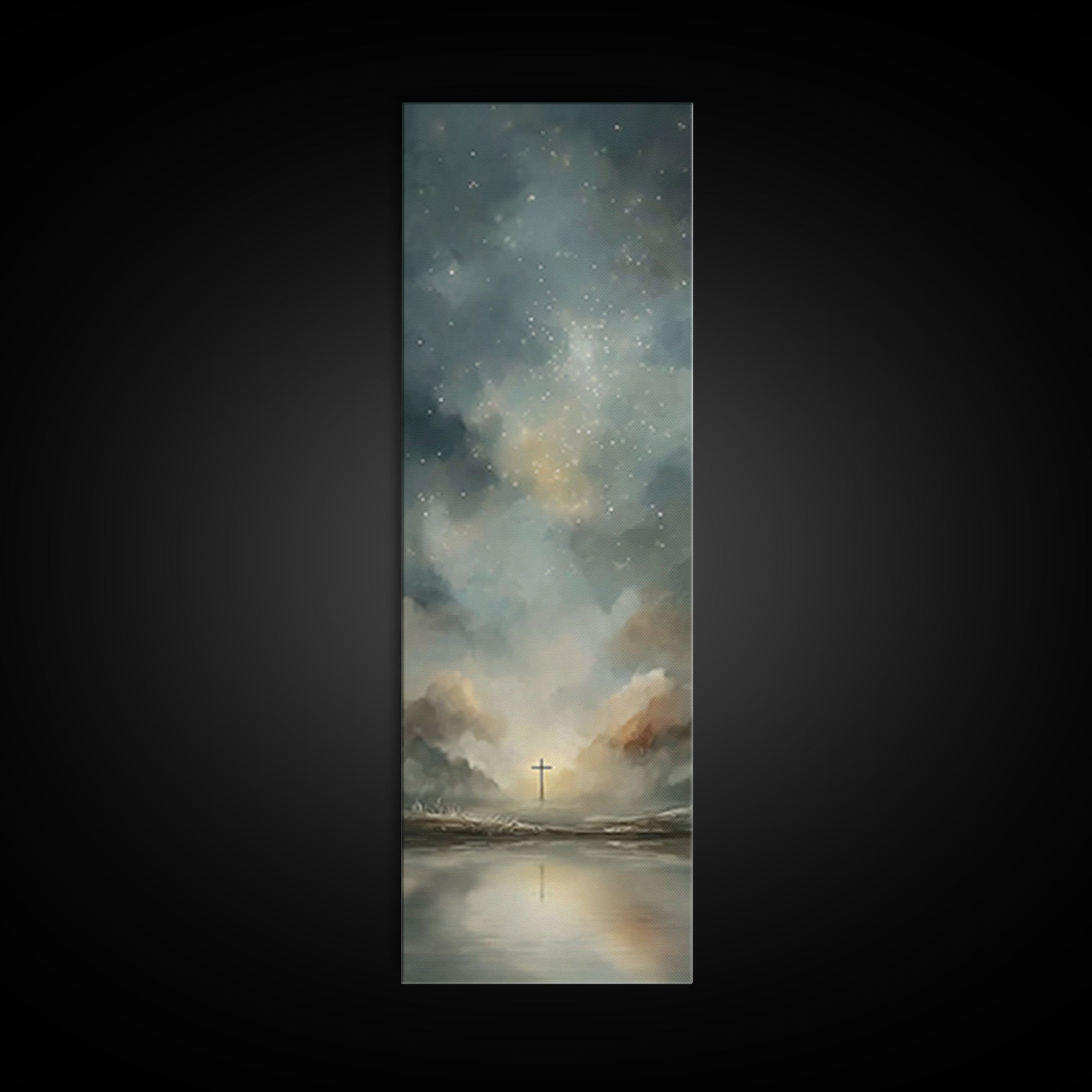 Heaven’s Promise – Framed Canvas Print – Christian Wall Art – Narrow Art – Christian Art Canvas – Christmas Art – Jesus Painting – Christia