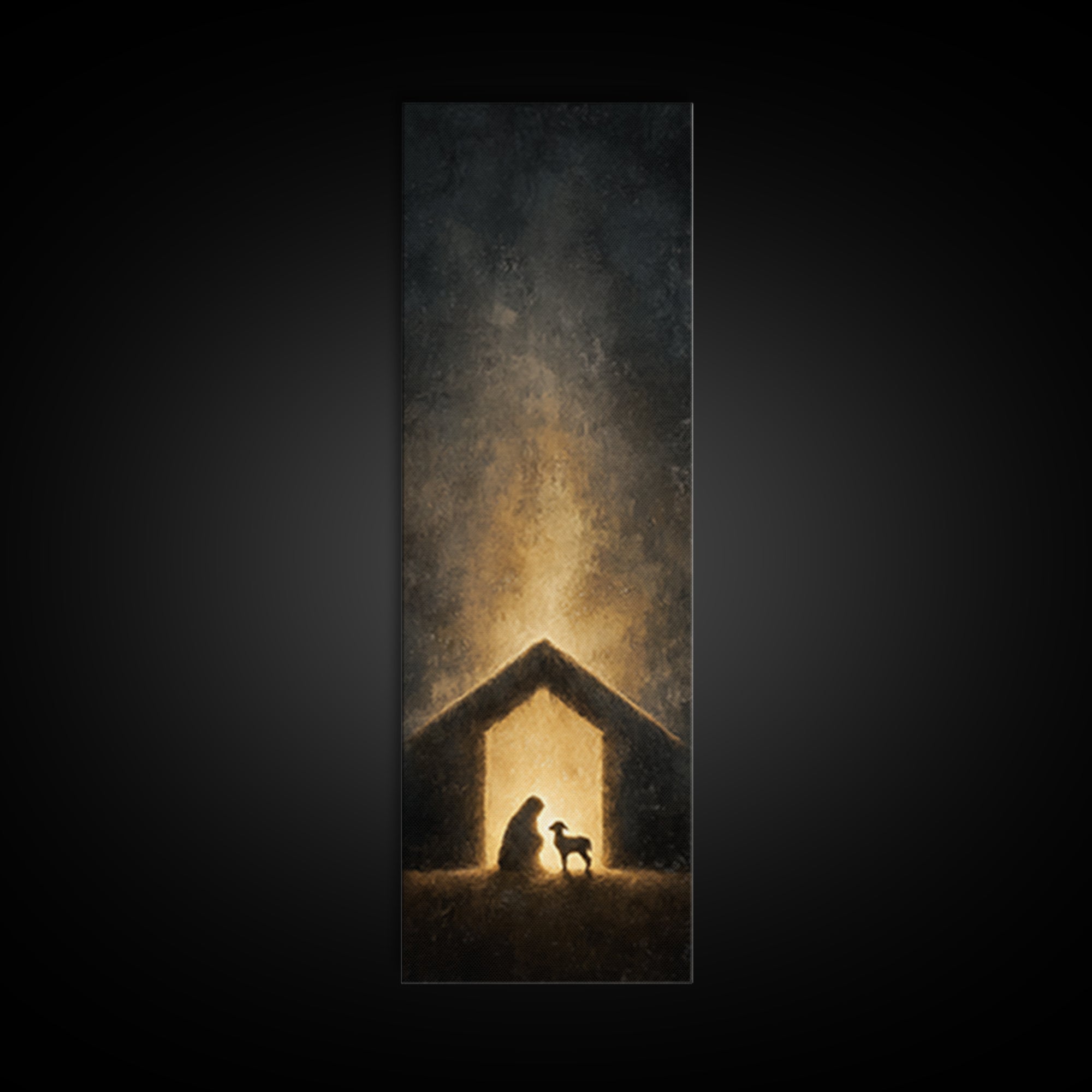Bethlehem Light – Framed Canvas Print – Christian Wall Art – Skinny Art – Christian Art Work – Christmas Art – Jesus Painting – Christian G