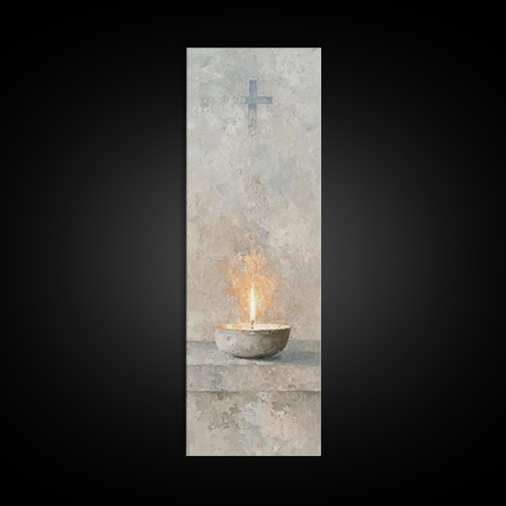 Sanctuary Flame Light – Framed Canvas Print – Christian Christmas Art – Christian Wall Art – Skinny Art – Christian Art Canvas – Christian