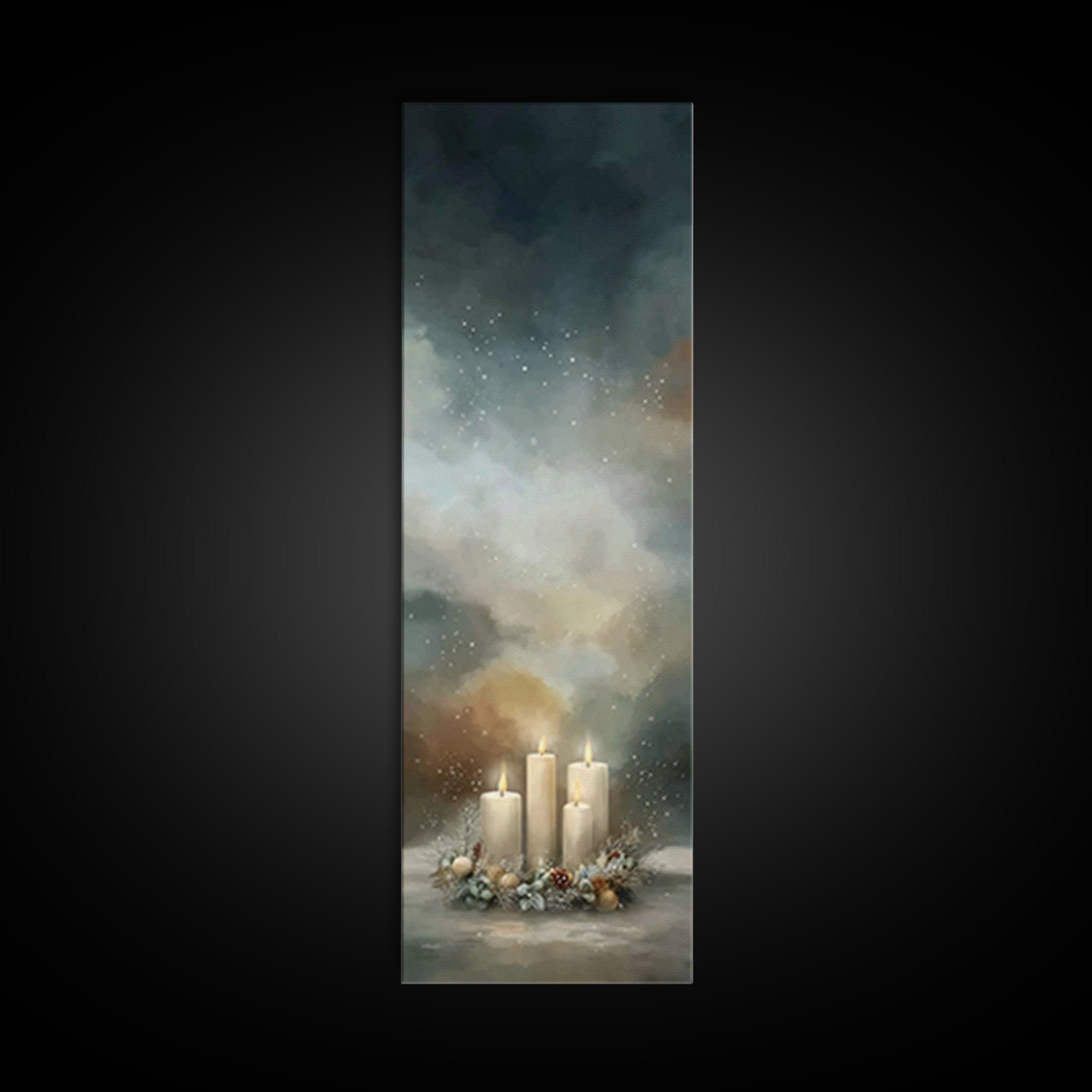 Silent Prayer Candle – Framed Canvas Print – Christian Art Canvas – Tall Narrow Wall Art – Christian Wall Art – Christmas Art – Christian D