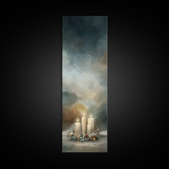 Silent Prayer Candle – Framed Canvas Print – Christian Art Canvas – Tall Narrow Wall Art – Christian Wall Art – Christmas Art – Christian D