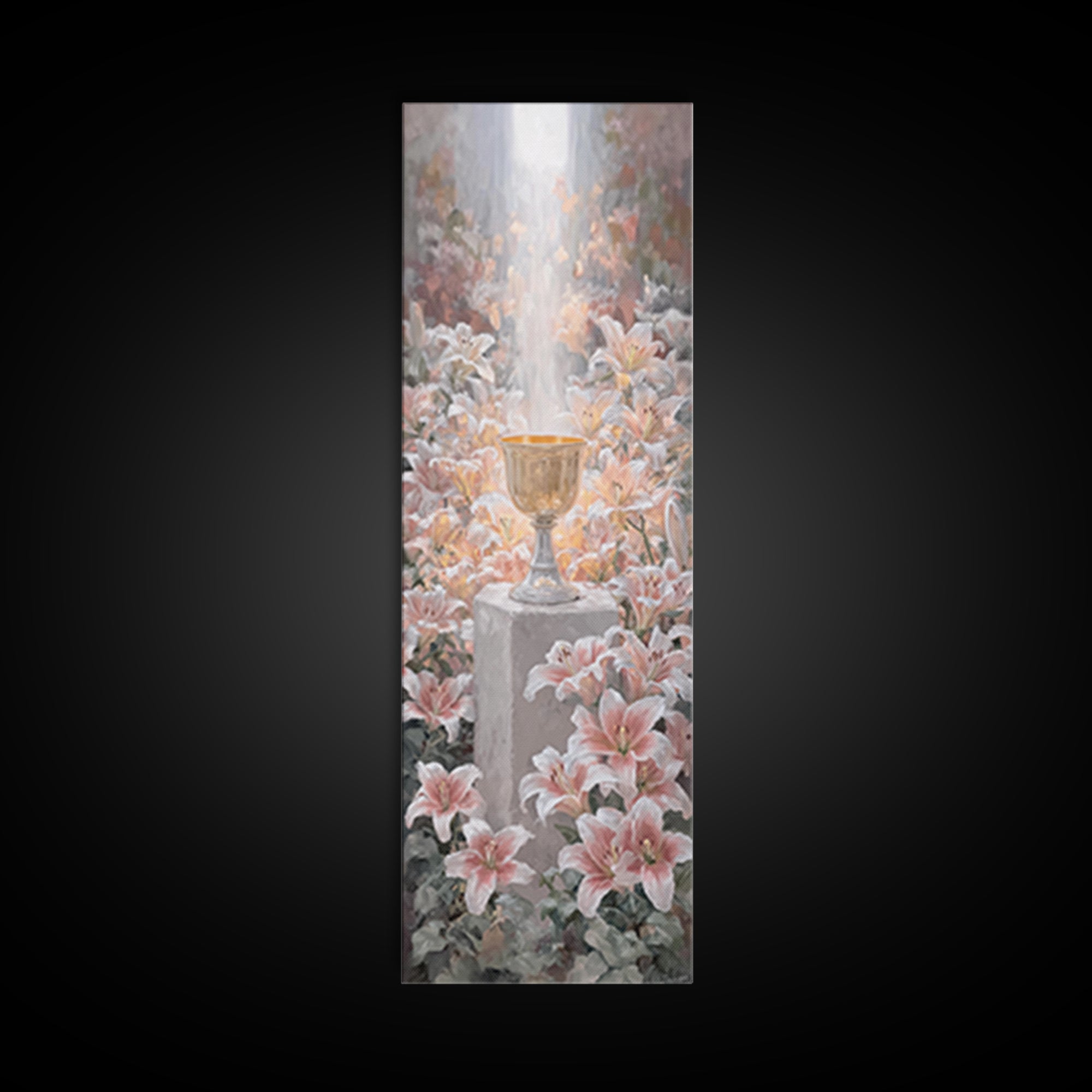Blossoms Of Grace – Framed Canvas Print – Tall Narrow Wall Art – Christian Art Canvas – Christian Wall Art – Christian Paintings – Jesus Pa