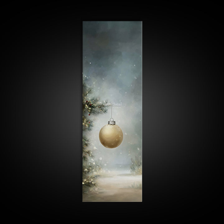Silent Pine Glow – Framed Canvas Print – Tall Narrow Wall Art – Christmas Art – Christian Christmas Art – Christmas Wall Art – Christmas Ar
