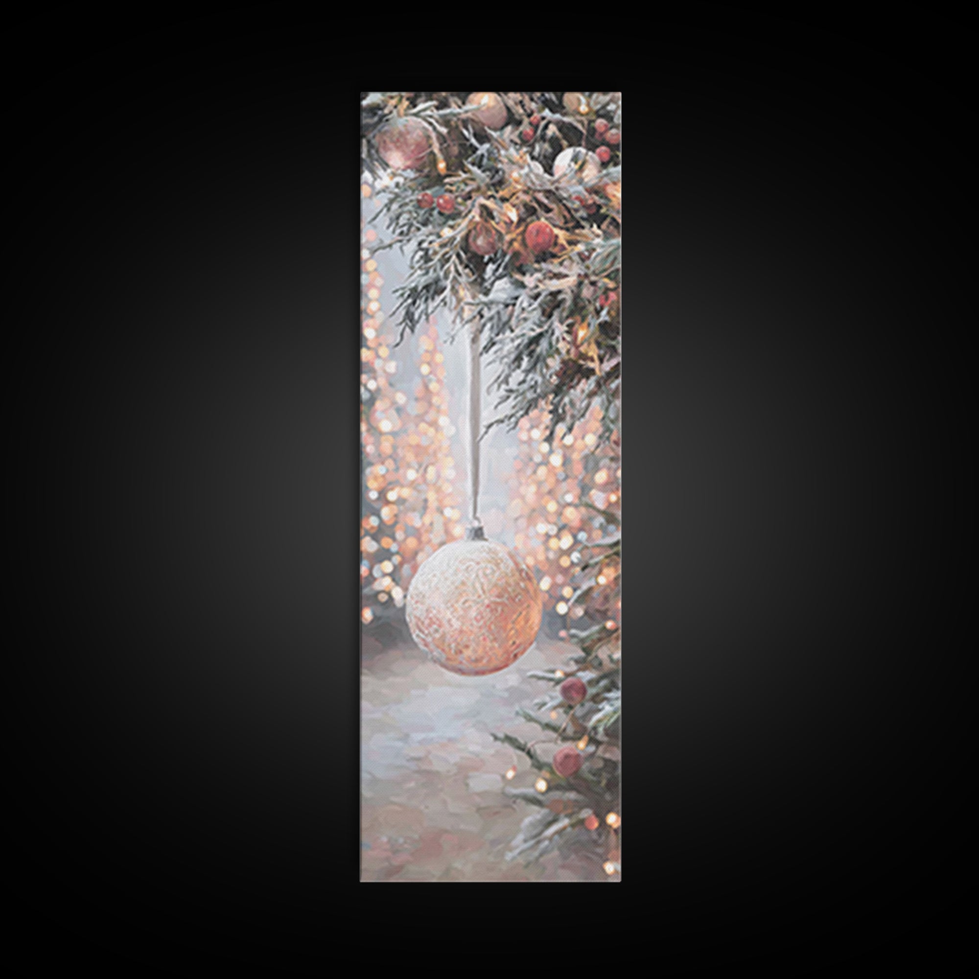 Vintage Noel Spirit – Framed Canvas Print – Tall Narrow Wall Art – Christmas Art Prints – Christian Christmas Art – Christmas Wall Art – Ch