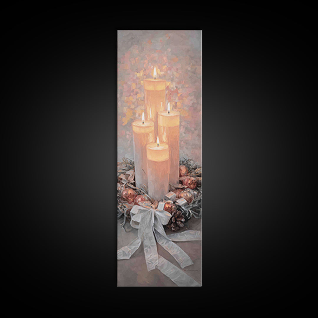 Advent Candle Peace – Framed Canvas Print – Christmas Art – Christian Wall Art – Skinny Art – Christian Art Canvas – Christian Christmas De