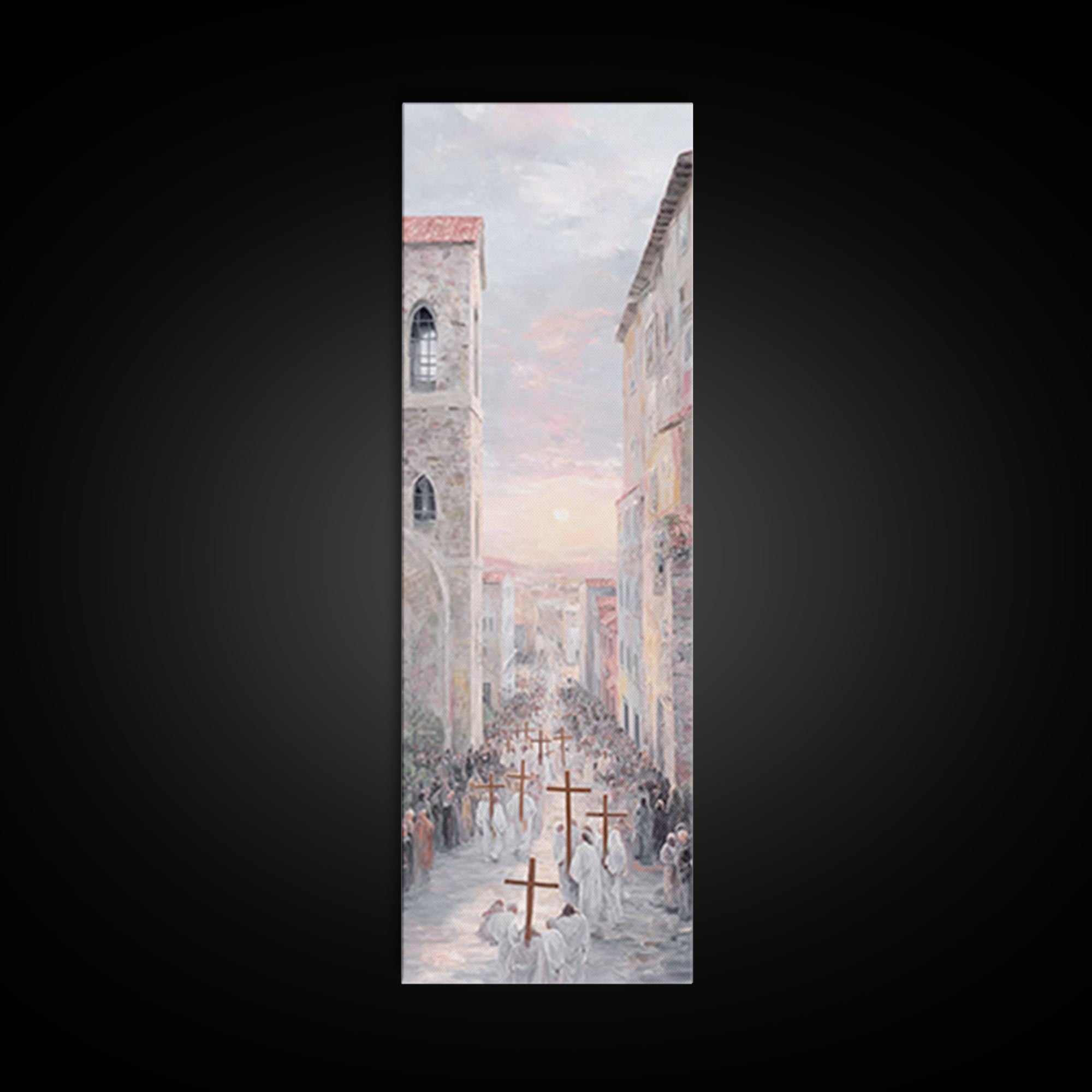 Procession Of Hope – Framed Canvas Print – Tall Skinny Art Print – Christian Art Canvas – Christian Wall Art – Christian Paintings – Christ