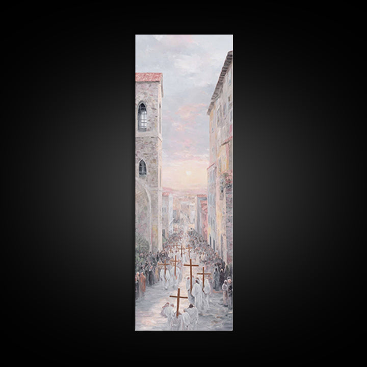 Procession Of Hope – Framed Canvas Print – Tall Skinny Art Print – Christian Art Canvas – Christian Wall Art – Christian Paintings – Christ
