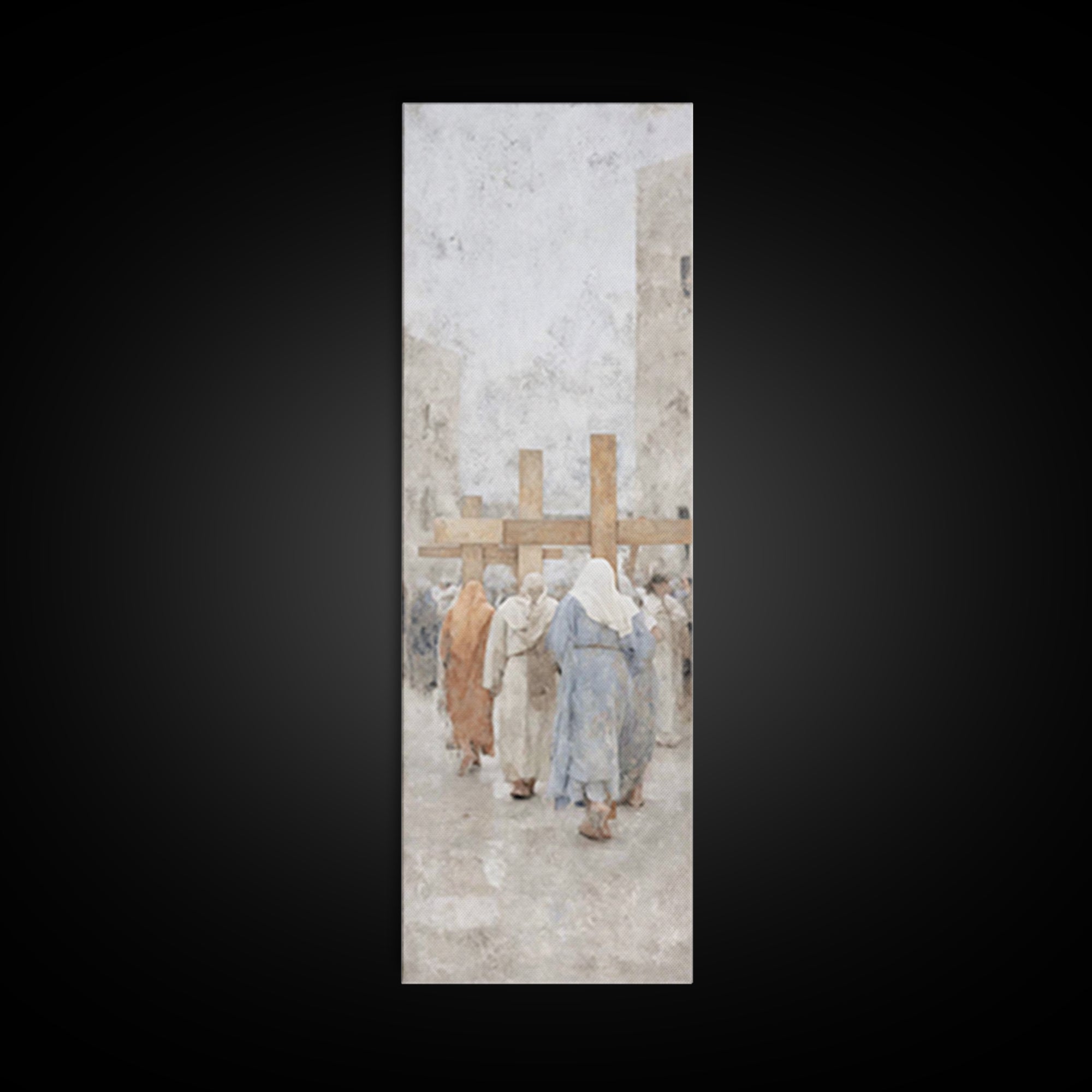 Walk Of Faith | Framed Canvas Print | Skinny Art | Christian Painting | Christian Art Gift | Large Christian Art