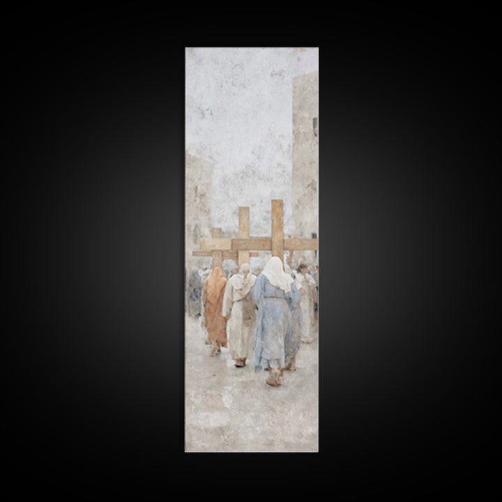 Walk Of Faith | Framed Canvas Print | Skinny Art | Christian Painting | Christian Art Gift | Large Christian Art