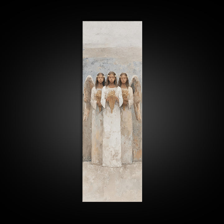 Angels Of Light – Framed Canvas Print – Tall Skinny Art Print – Christian Art Canvas – Modern Christian Art – Christian Gift Ideas
