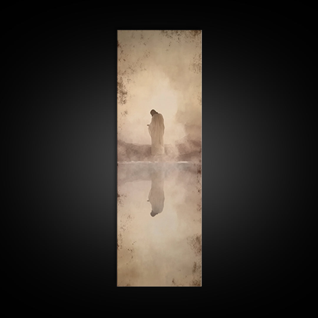 Desert Redeemer | Framed Canvas Print | Skinny Art | Christian Wall Art | Subtle Christian Art | Moody Christian Art