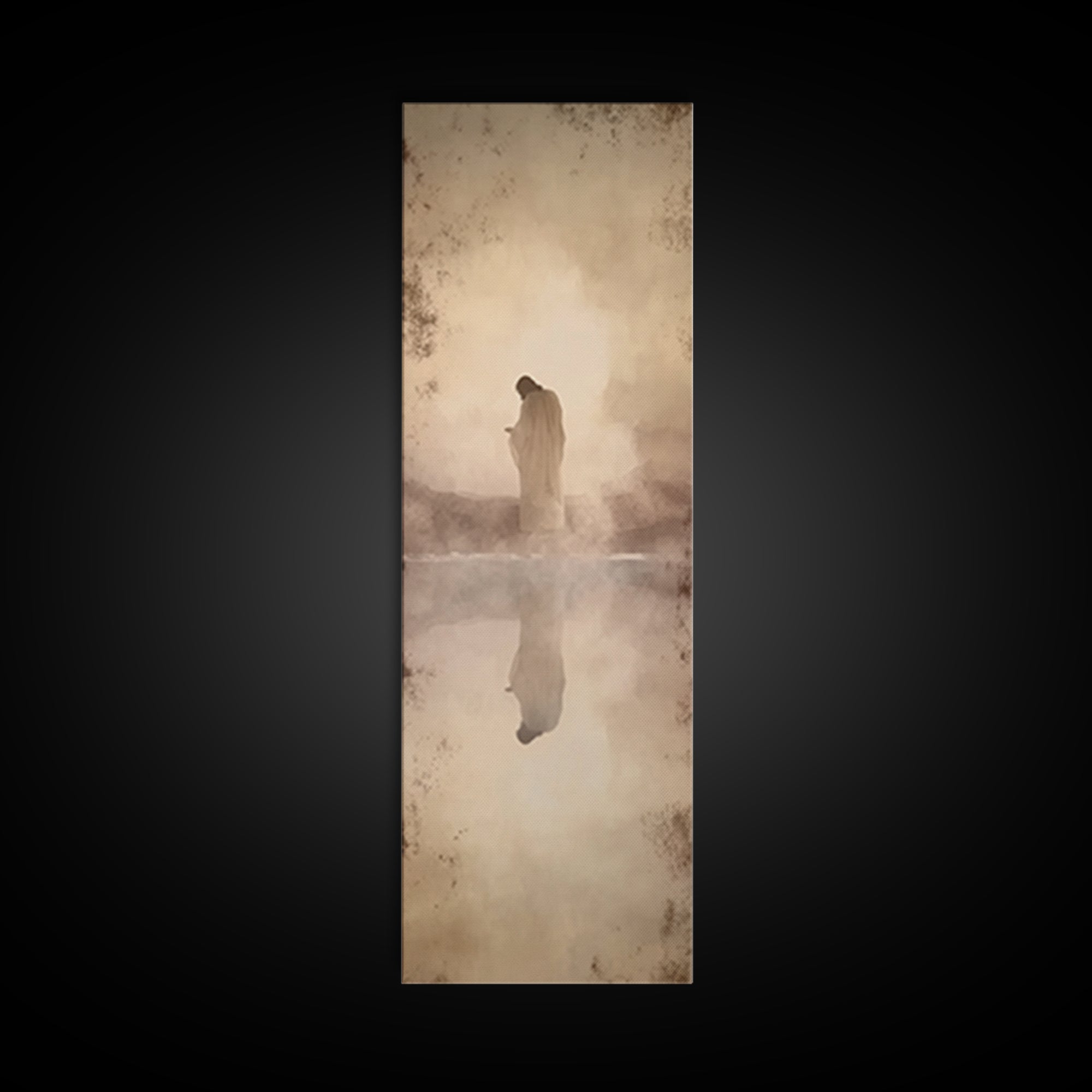 Desert Redeemer | Framed Canvas Print | Skinny Art | Christian Wall Art | Subtle Christian Art | Moody Christian Art