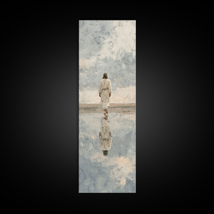 Still Waters Christ – Framed Canvas Print – Narrow Art – Jesus Painting Canvas – Christian Art Print – Vintage Christian Art