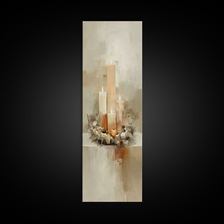 Trinity Candle Harmony – Framed Canvas Print – Christian Art Canvas – Tall Skinny Art Print – Christian Wall Art – Christmas Art – Christia