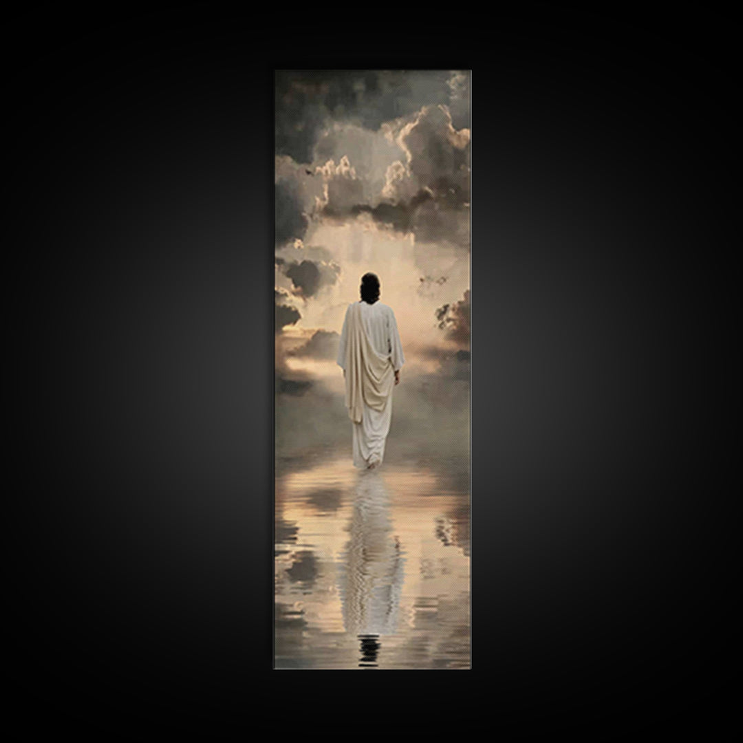 Dawn Of Mercy – Framed Canvas Print – Christian Wall Art – Jesus Painting – Christian Art Canvas – Tall Skinny Art Print – Christian Christ