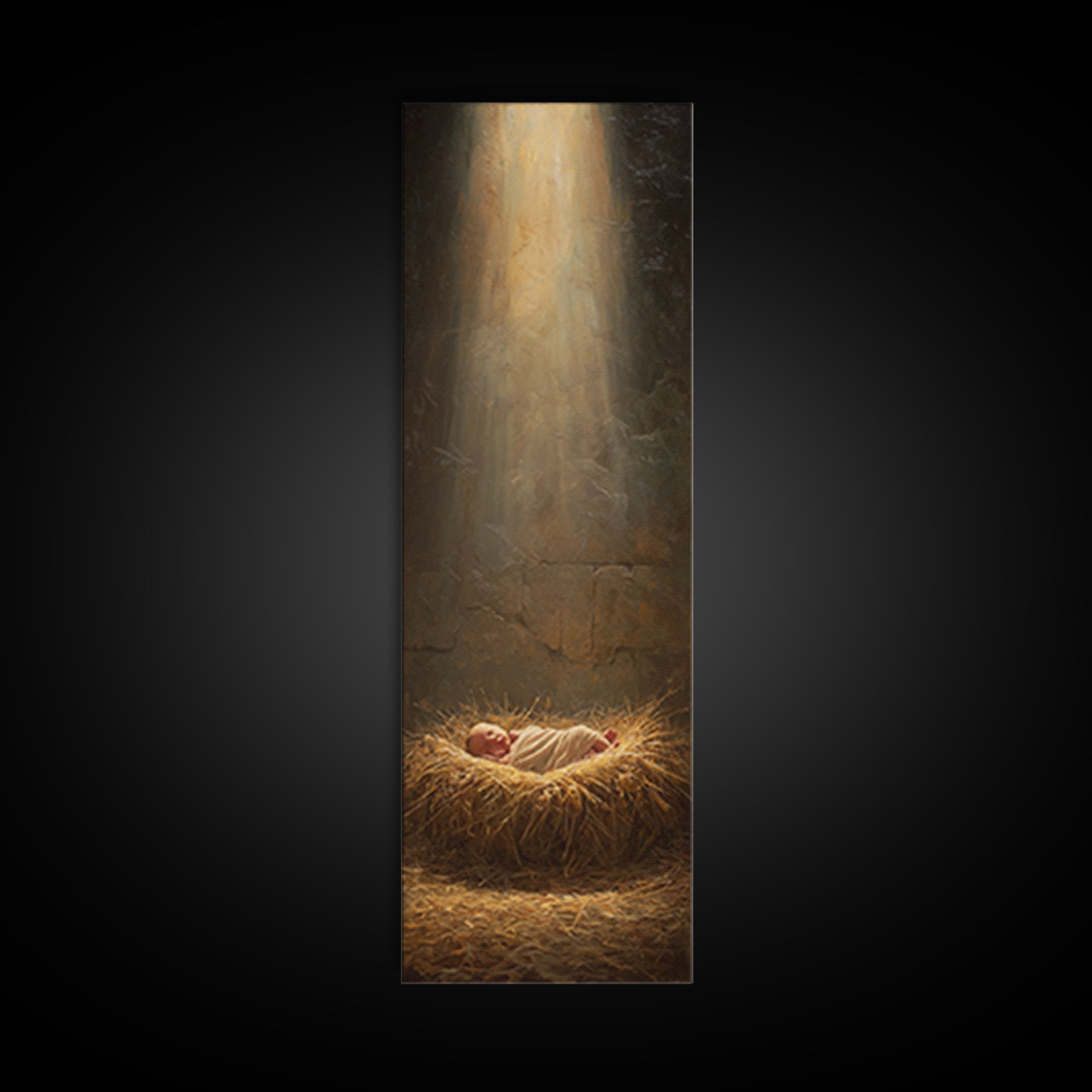 Light Of Bethlehem – Framed Canvas Print – Christian Art Canvas – Christian Christmas Art – Narrow Art – Christian Wall Art – Christmas Art