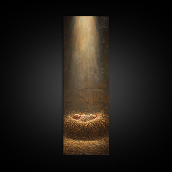 Light Of Bethlehem – Framed Canvas Print – Christian Art Canvas – Christian Christmas Art – Narrow Art – Christian Wall Art – Christmas Art