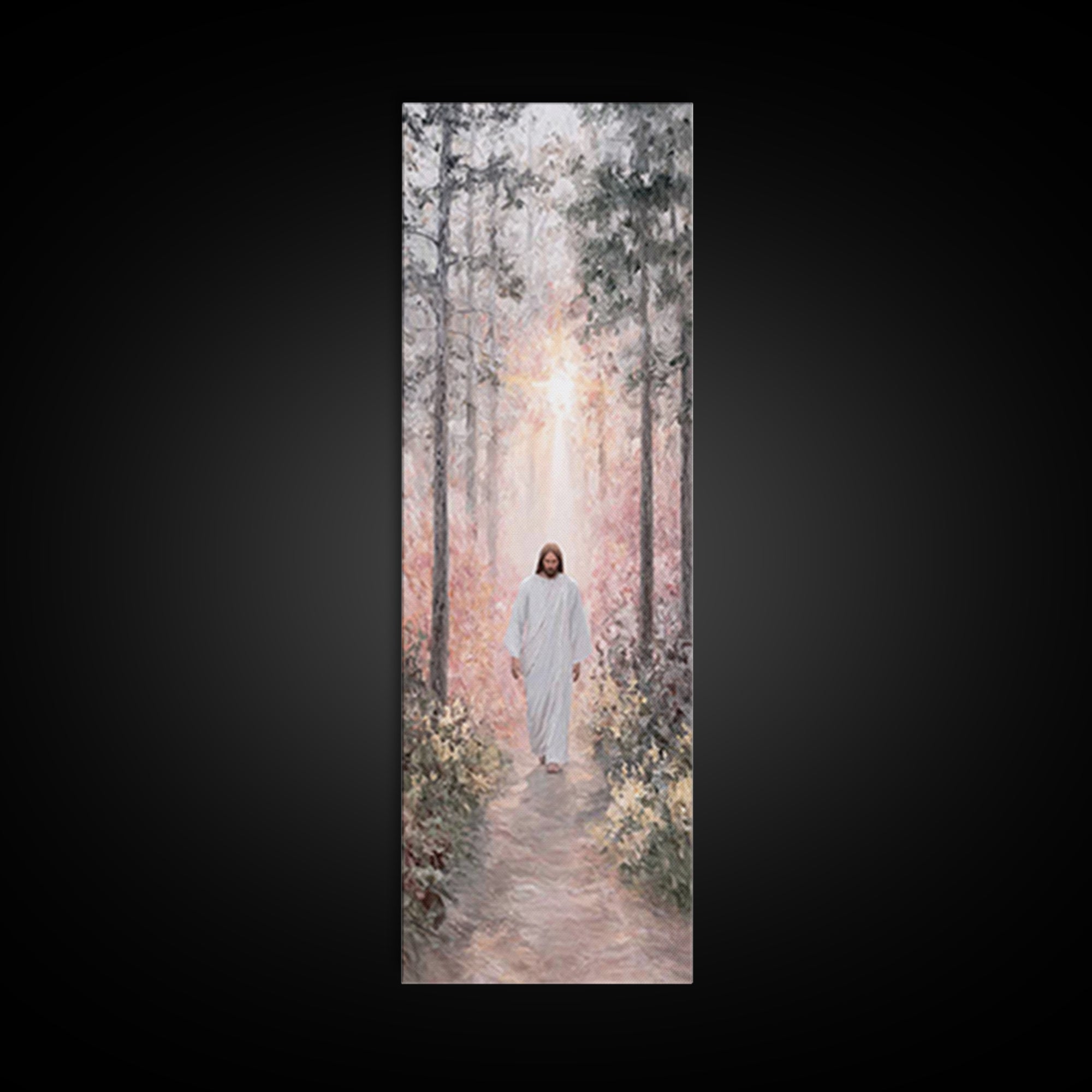 Heavenly Summit Path, Framed Canvas Print, Tall Narrow Wall Art, Christian Painting, Christian Art Canvas, Moody Christian Art, Christian D