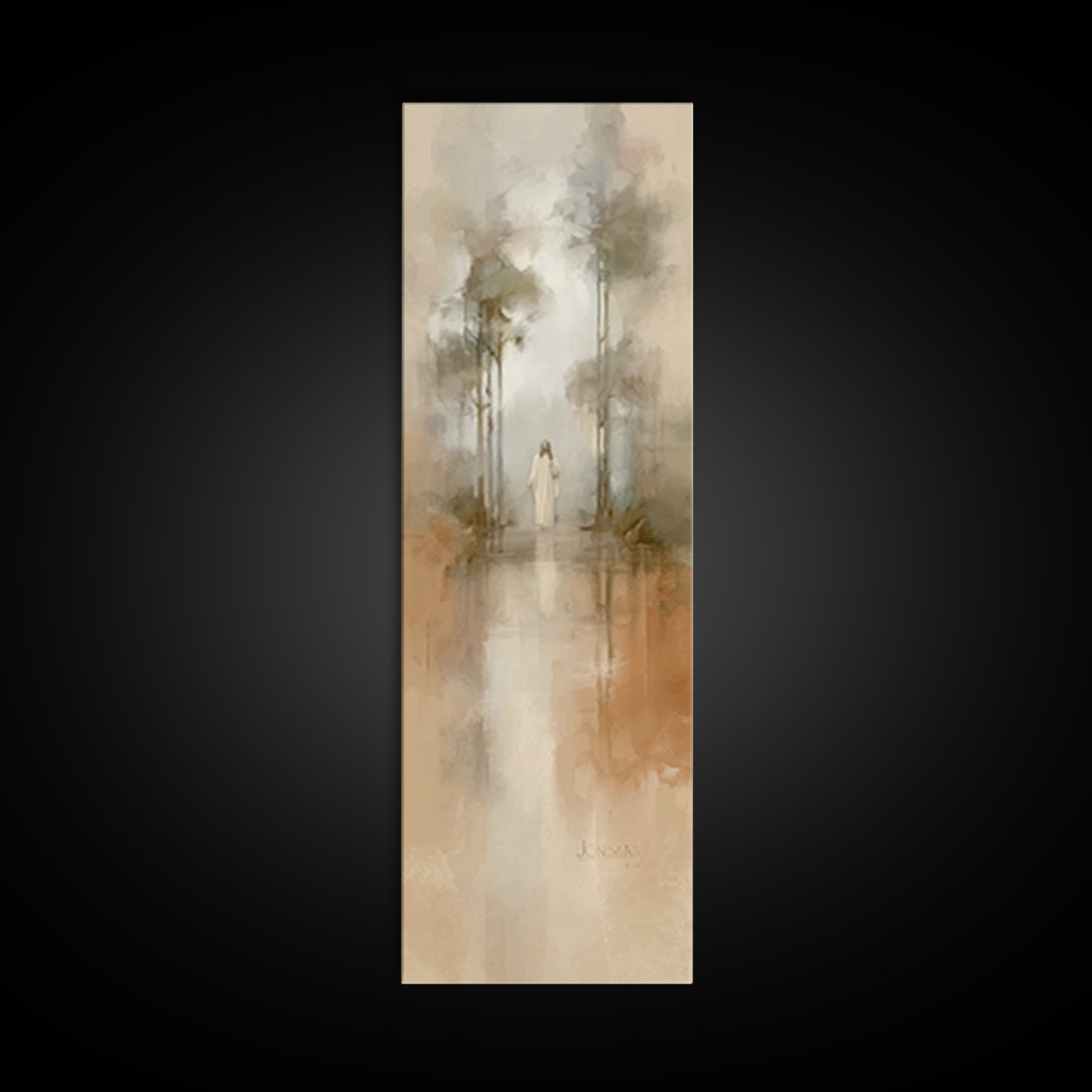 Radiant Forest Walk | Framed Canvas Print | Skinny Art | Christian Art Print | Christian Wall Art | Subtle Christian Art | Christian Gift