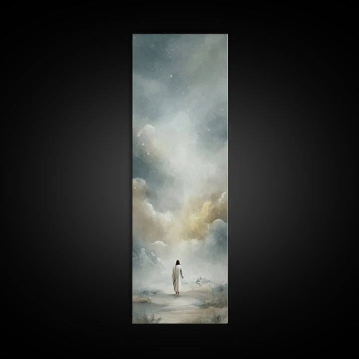 Golden Dawn Journey – Framed Canvas Print – Narrow Art – Christian Art Canvas – Christian Wall Art – Moody Christian Art – Christian Decor