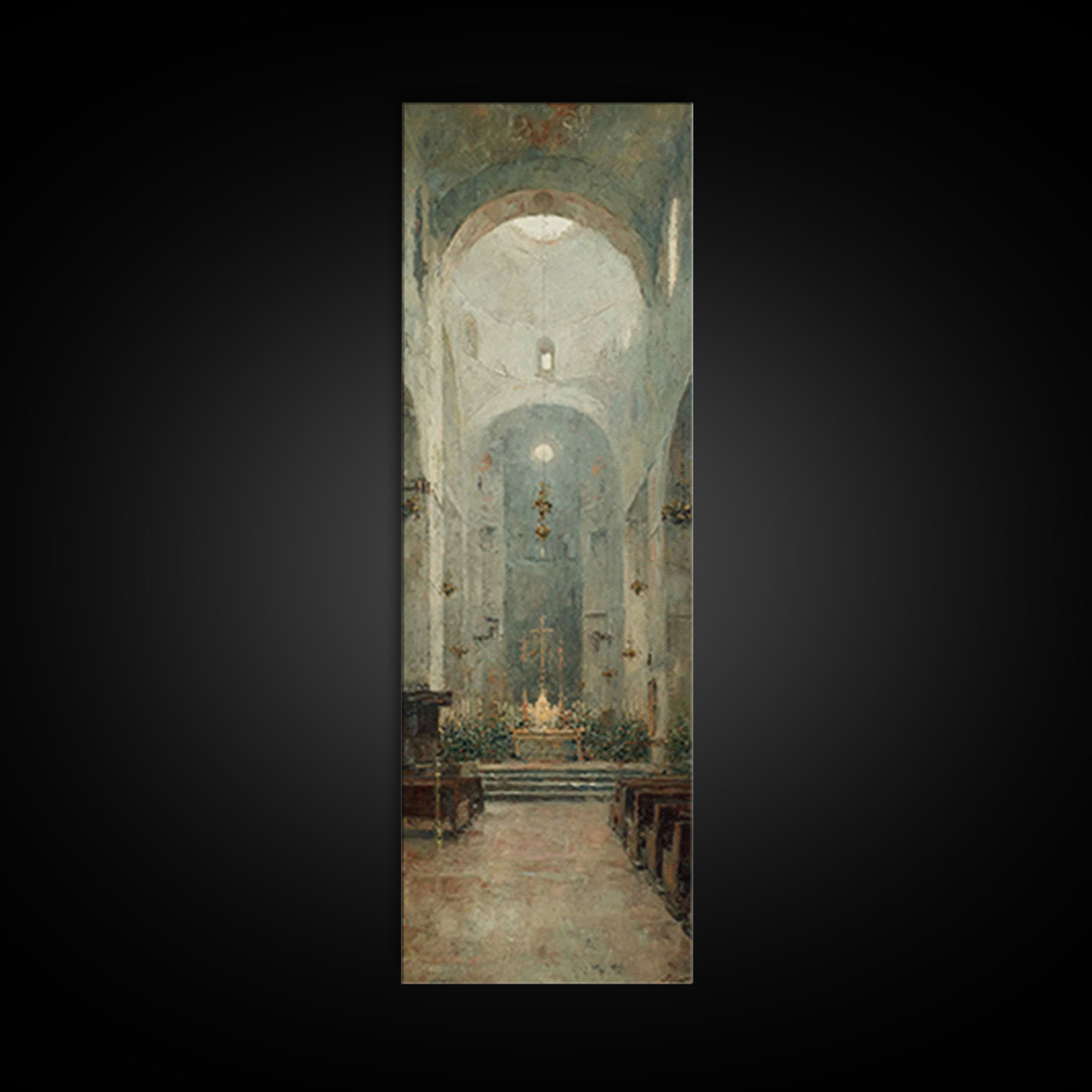 Sanctuary Of Light – Framed Canvas Print – Tall Narrow Wall Art – Christian Wall Art – Christian Art Canvas – Christmas Art – Christian Dec