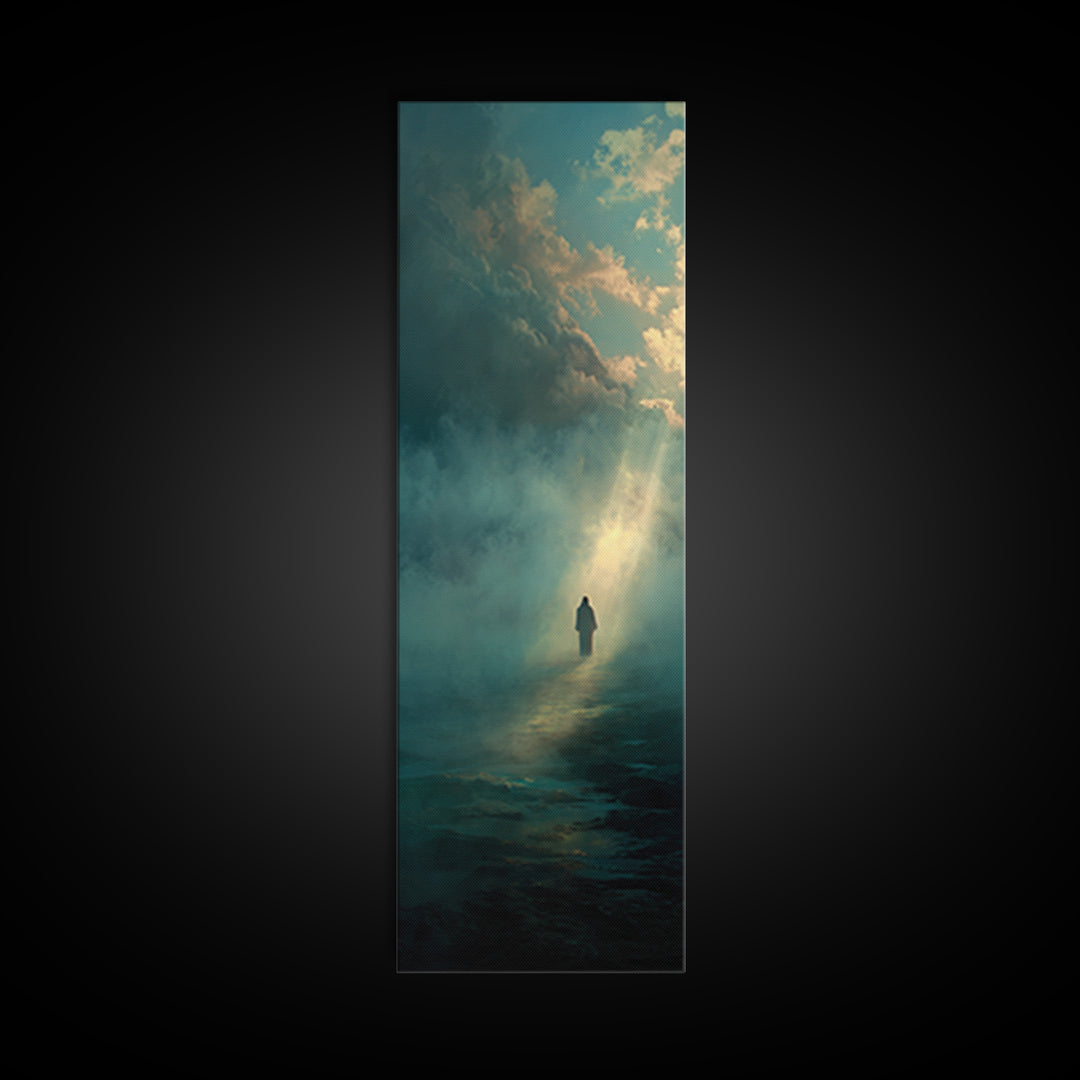 Divine Twilight Walk – Framed Canvas Print – Skinny Art – Christian Wall Art – Christian Art Print – Moody Christian Art – Christian Gift