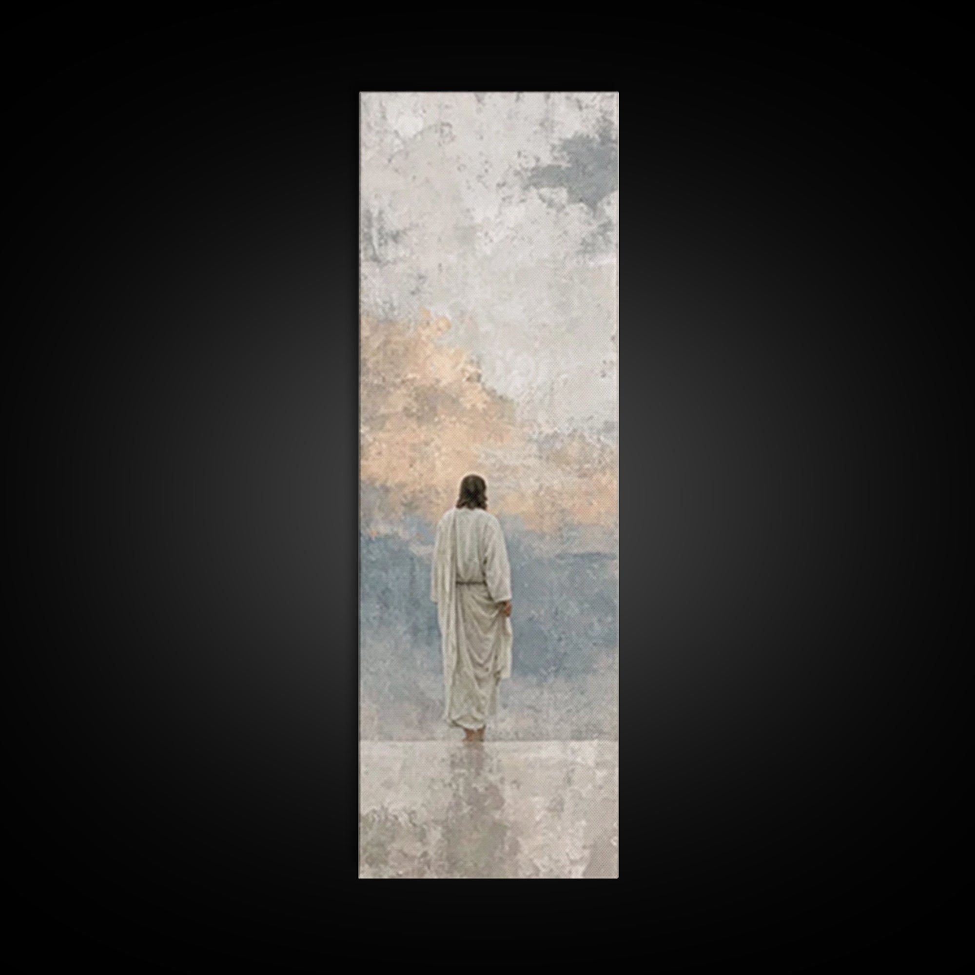 Path of Stillness – Framed Canvas Print – Tall Narrow Wall Art – Christian Art Canvas – Christian Wall Art – Jesus Painting – Faith Art