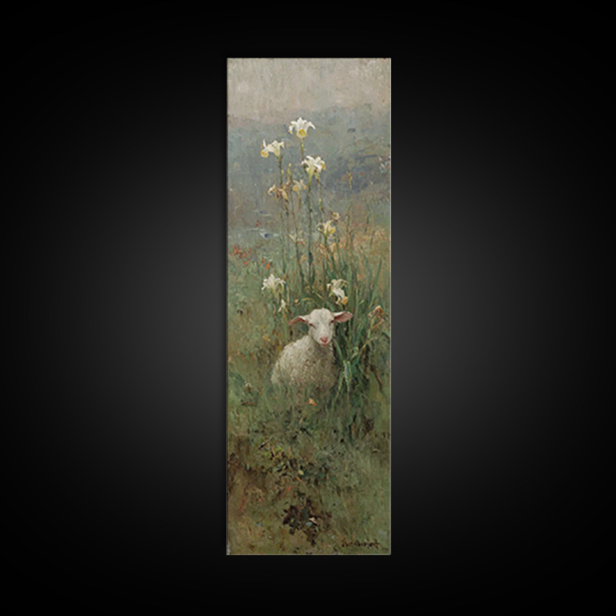 Lilyfield Grace – Framed Canvas Print – Christian Art Canvas – Tall Narrow Wall Art – Christian Wall Art – Christian Painting – Faith Art