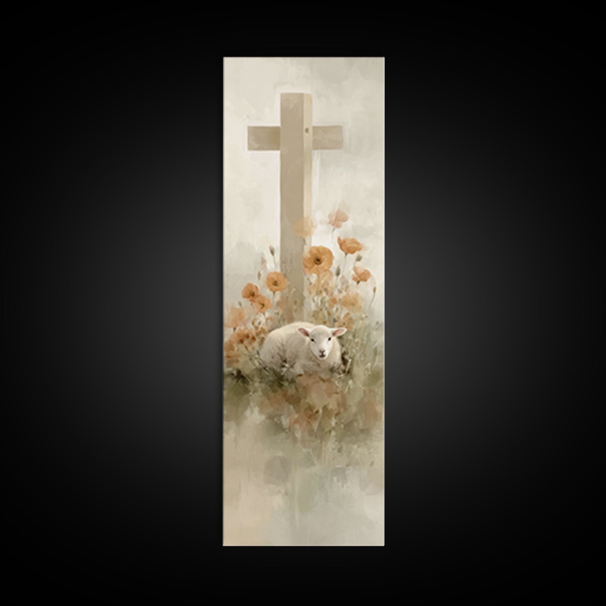 Lamb Of Mercy – Framed Canvas Print – Christian Wall Art – Tall Narrow Wall Art – Christian Art Canvas – Jesus Painting – Christian Christm